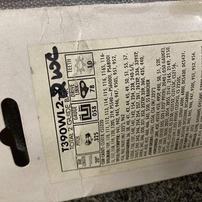 NEW TOTAL2 T390WL2-X 20" GUIDE BAR .325"-.058-78DL