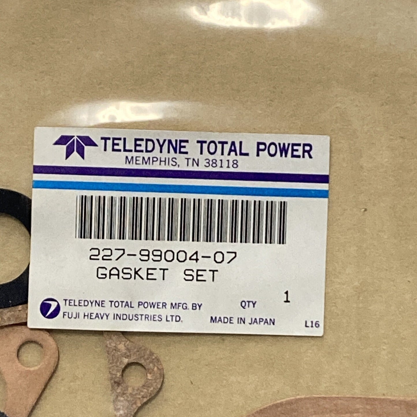 NEW TELEDYNE TOTAL POWER 227-99004-07 GASKET SET