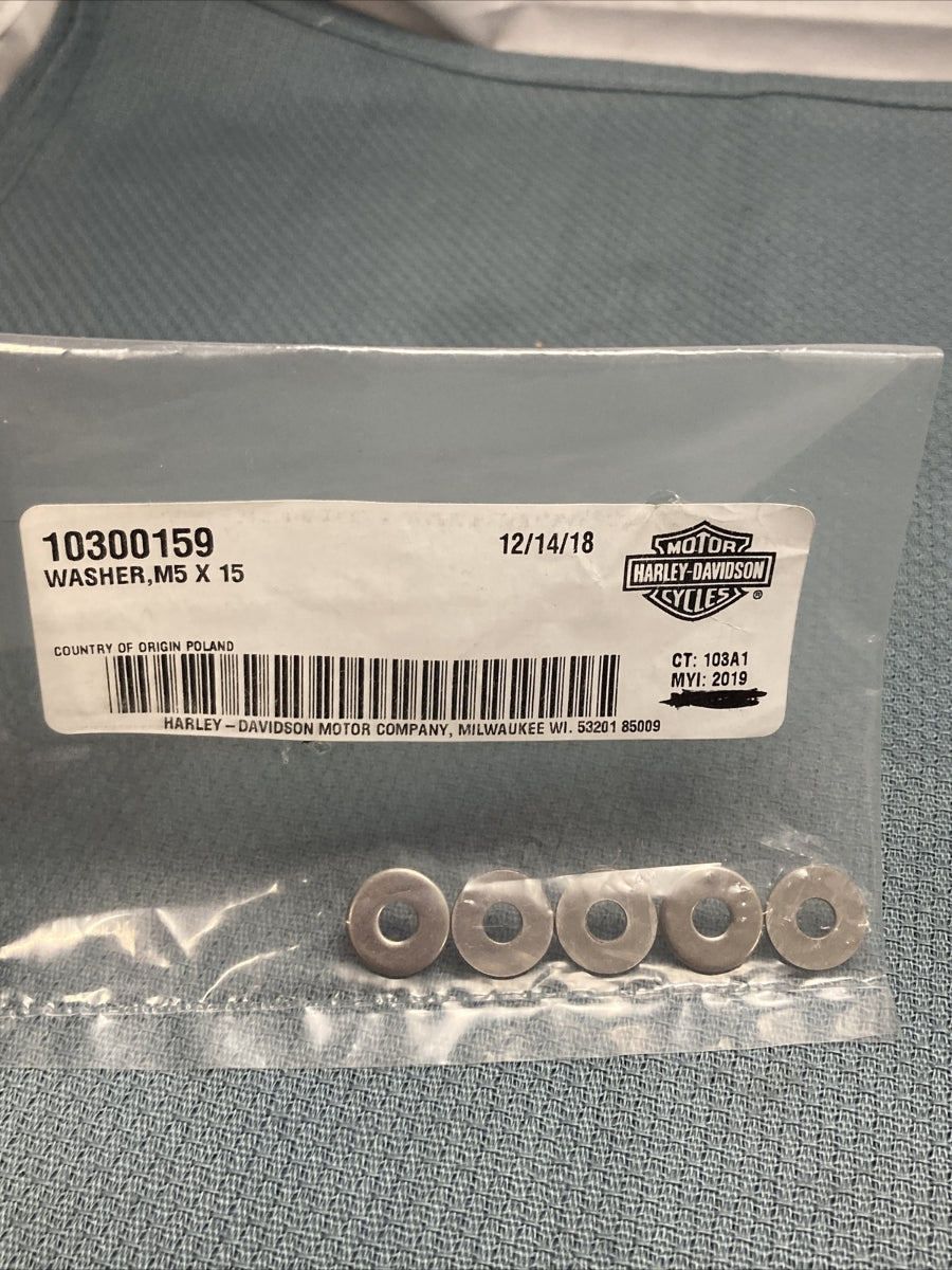 QTY 5 NEW GENUINE HARLEY DAVIDSON 10300159 WASHER, M5 X 15