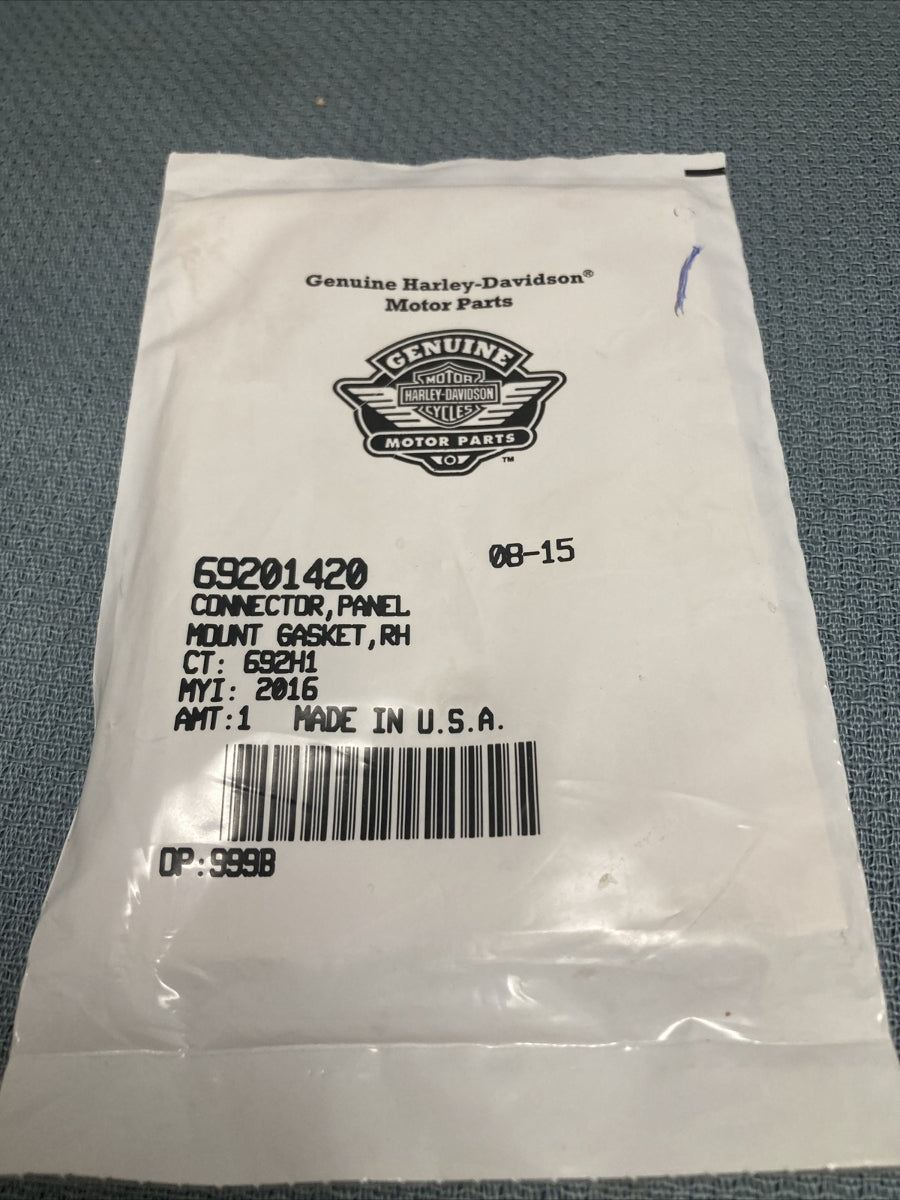 NEW GENUINE HARLEY DAVIDSON 69201420 CONNECTOR, PANEL MOUNT GASKET, RH