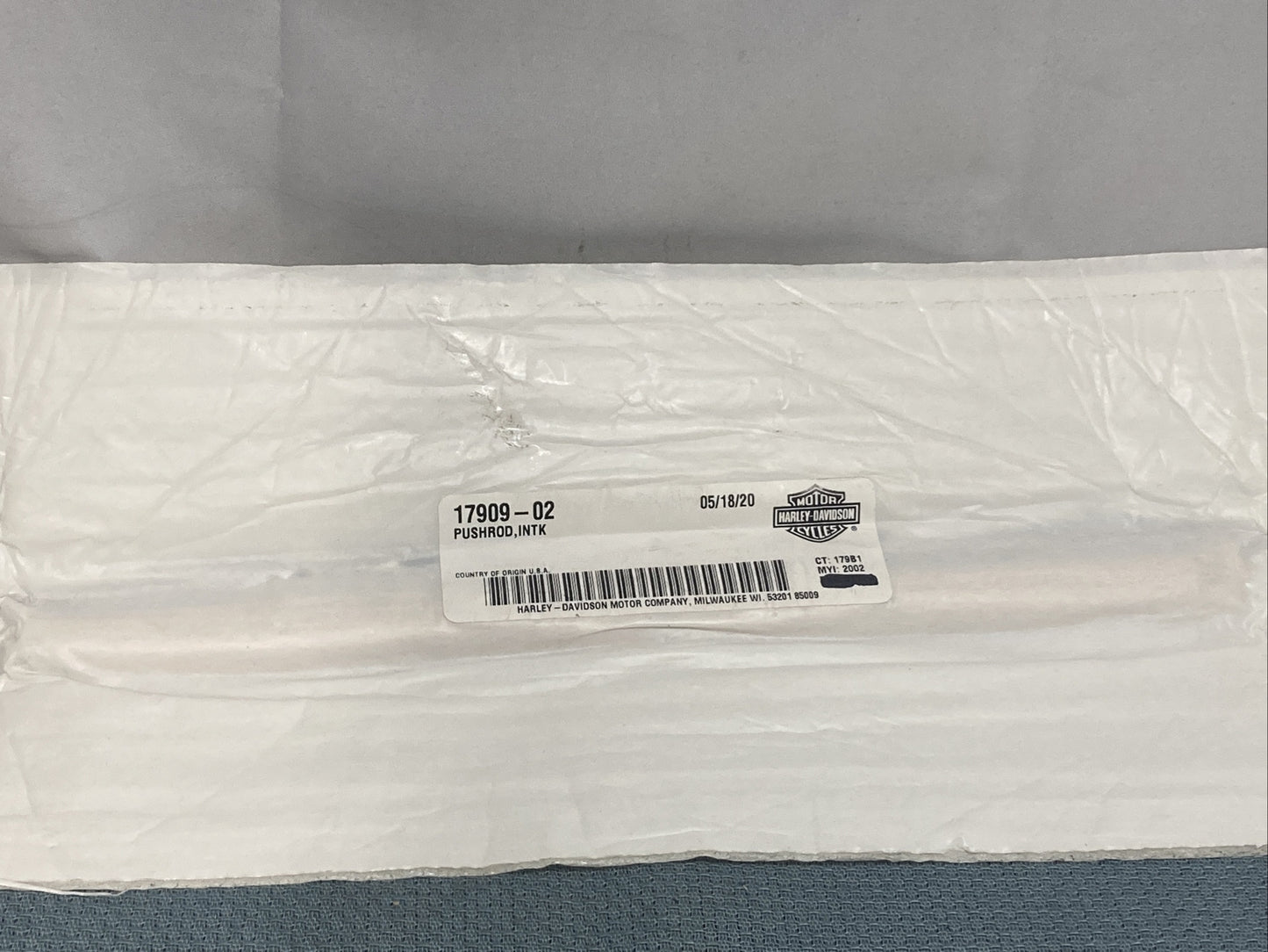 NEW GENUINE HARLEY DAVIDSON 17909-02 PUSHROD, INTK