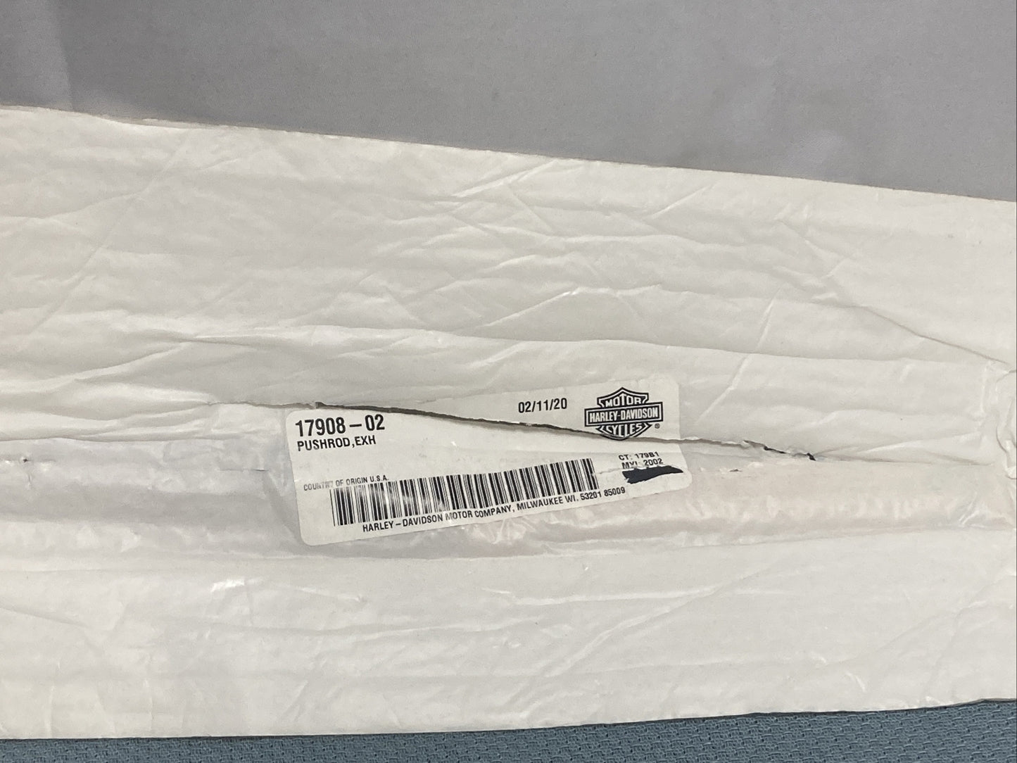 NEW GENUINE HARLEY DAVIDSON 17908-02 PUSHROD, EXH