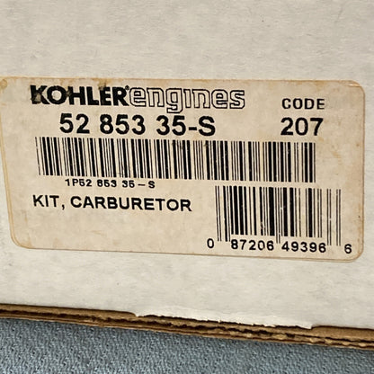 NEW GENUINE KOHLER 52 853 35-S KIT, CARBURETOR