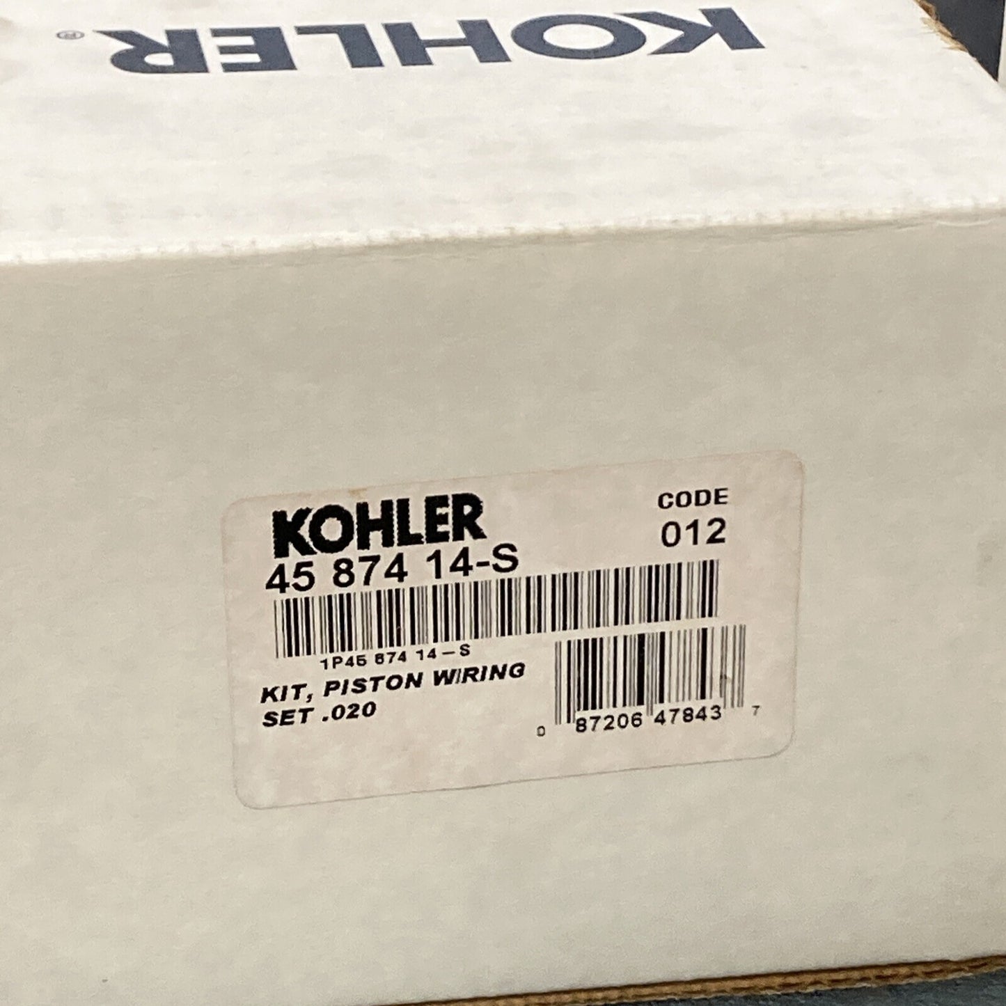 NEW GENUINE KOHLER 45 874 14-S KIT, PISTON ASSEMBLY W/RING SET .020