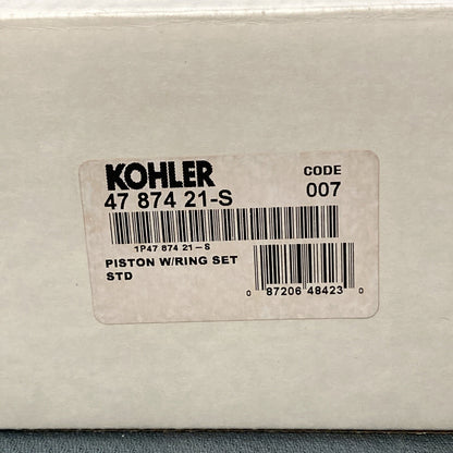 NEW GENUINE KOHLER 47 874 21-S KIT, PISTON ASSEMBLY W/RING SET STD