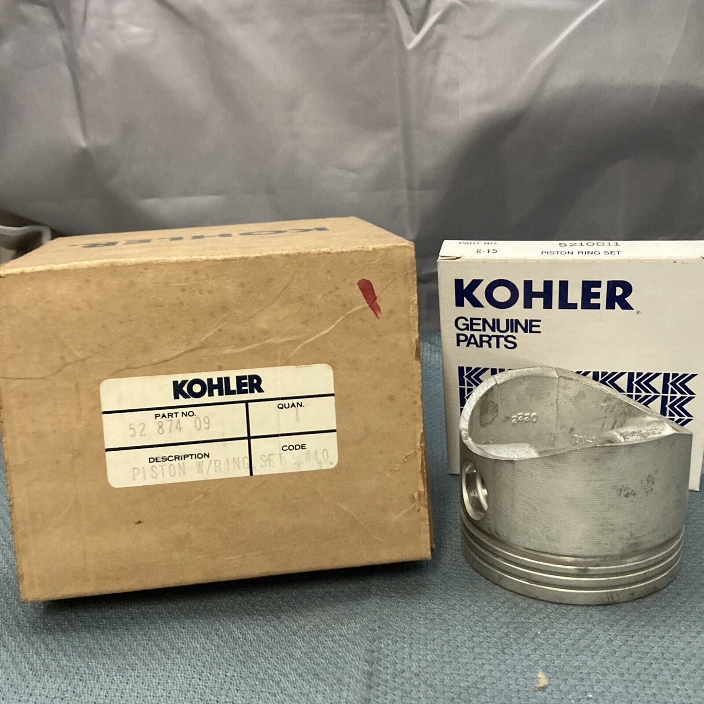NEW GENUINE KOHLER 52 874 09 KIT, PISTON ASSEMBLY W/RING SET