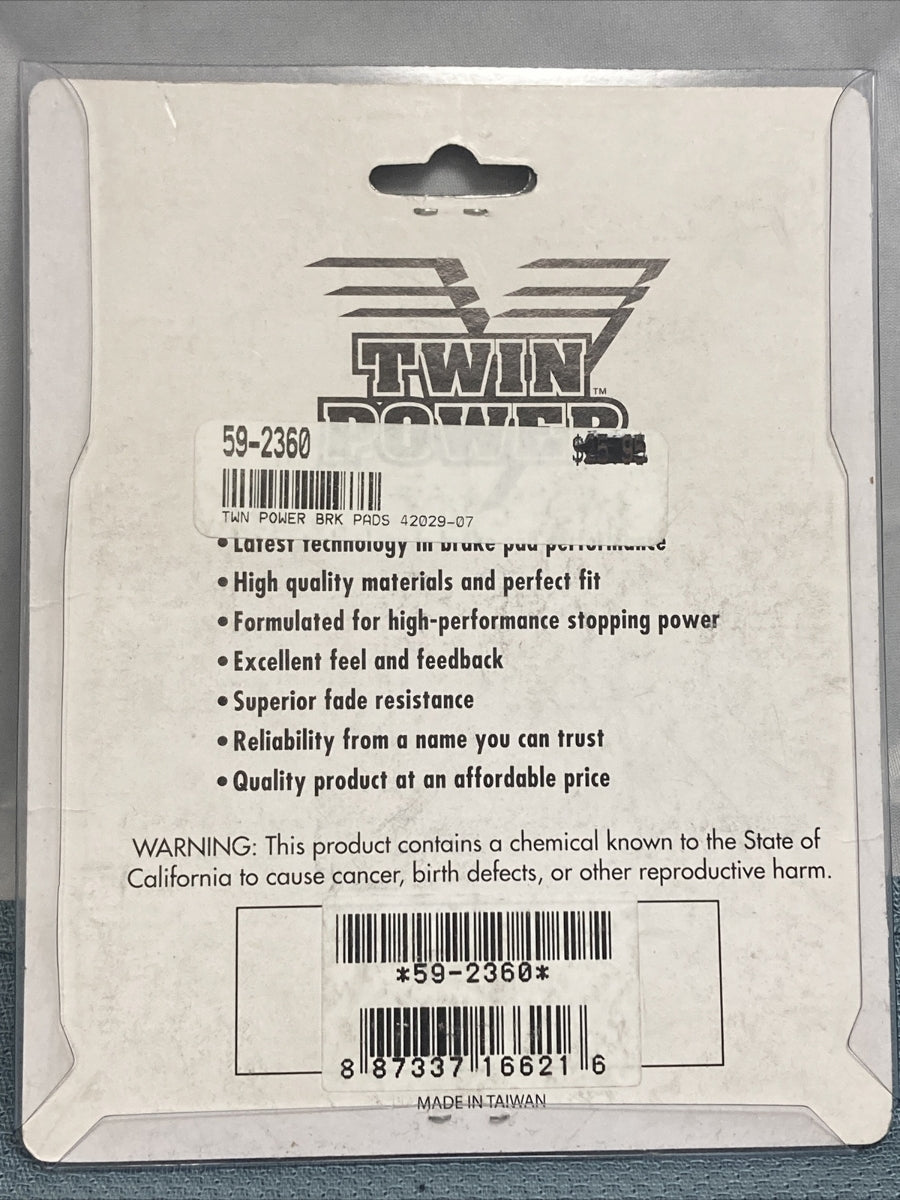 NEW TWIN POWER 59-2360 PERFORMANCE BRAKE PADS
