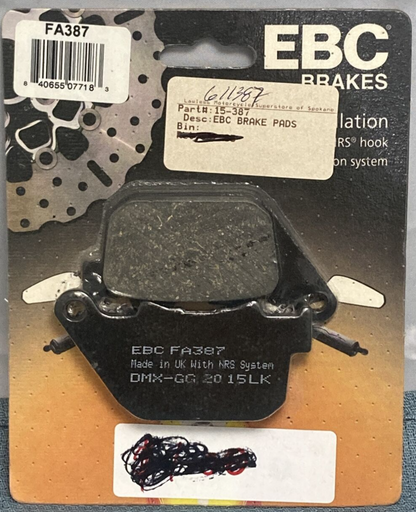 NEW EBC BRAKES 15-387 BRAKE PADS, ORGANIC FORMULATION, FA387