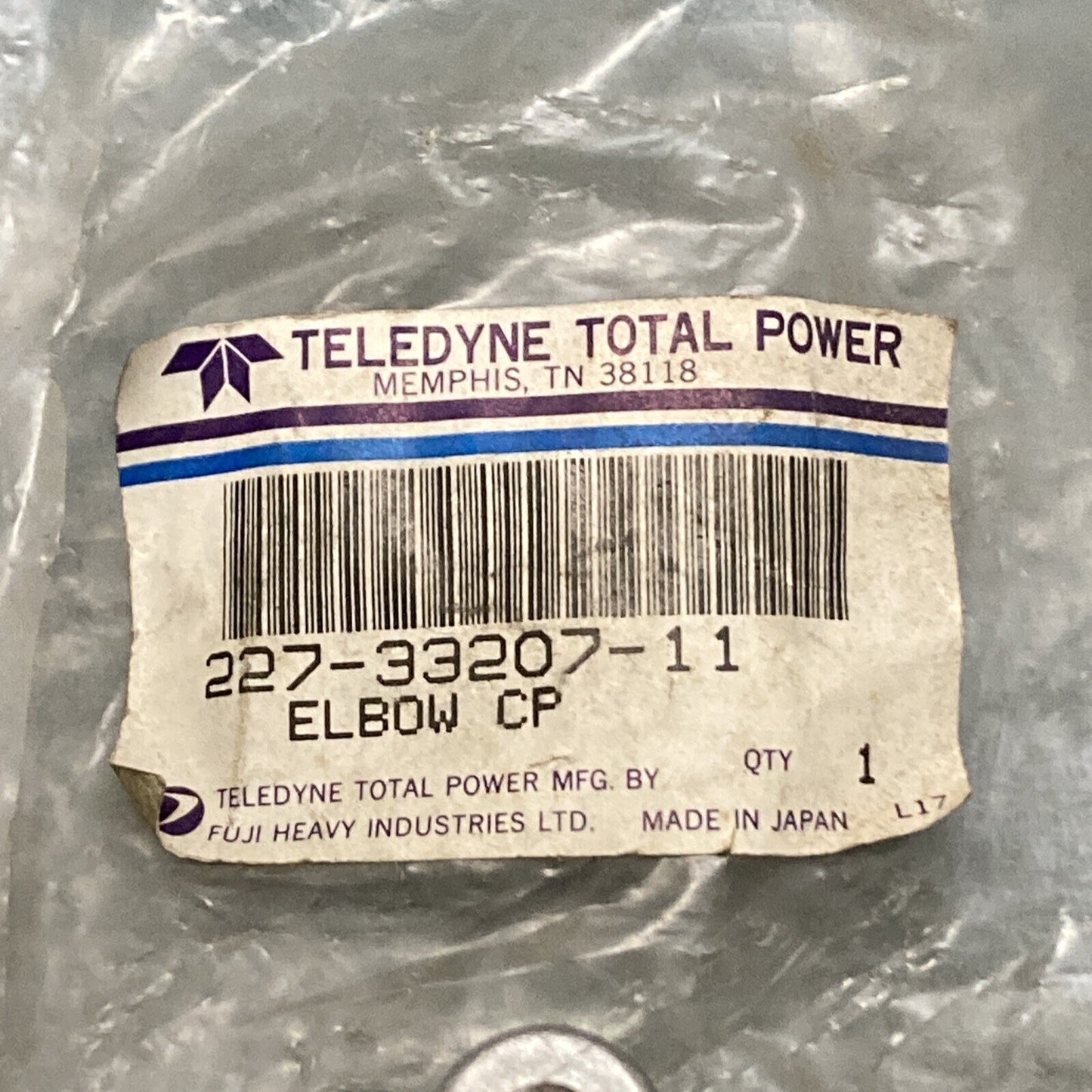 NEW TELEDYNE TOTAL POWER 227-33207-11 ELBOW