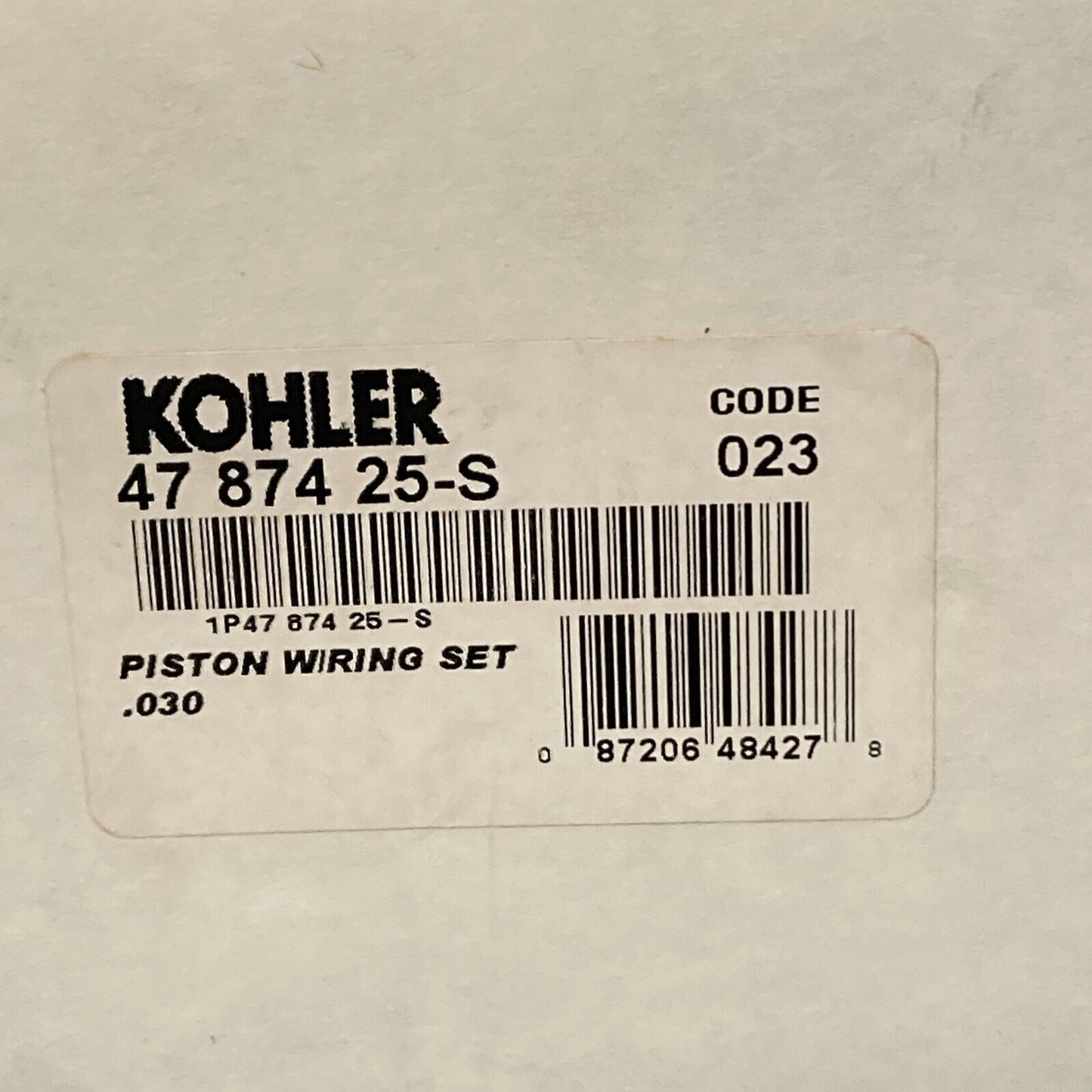 NEW GENUINE KOHLER 47 874 25-S KIT, PISTON ASSEMBLY W/RING SET