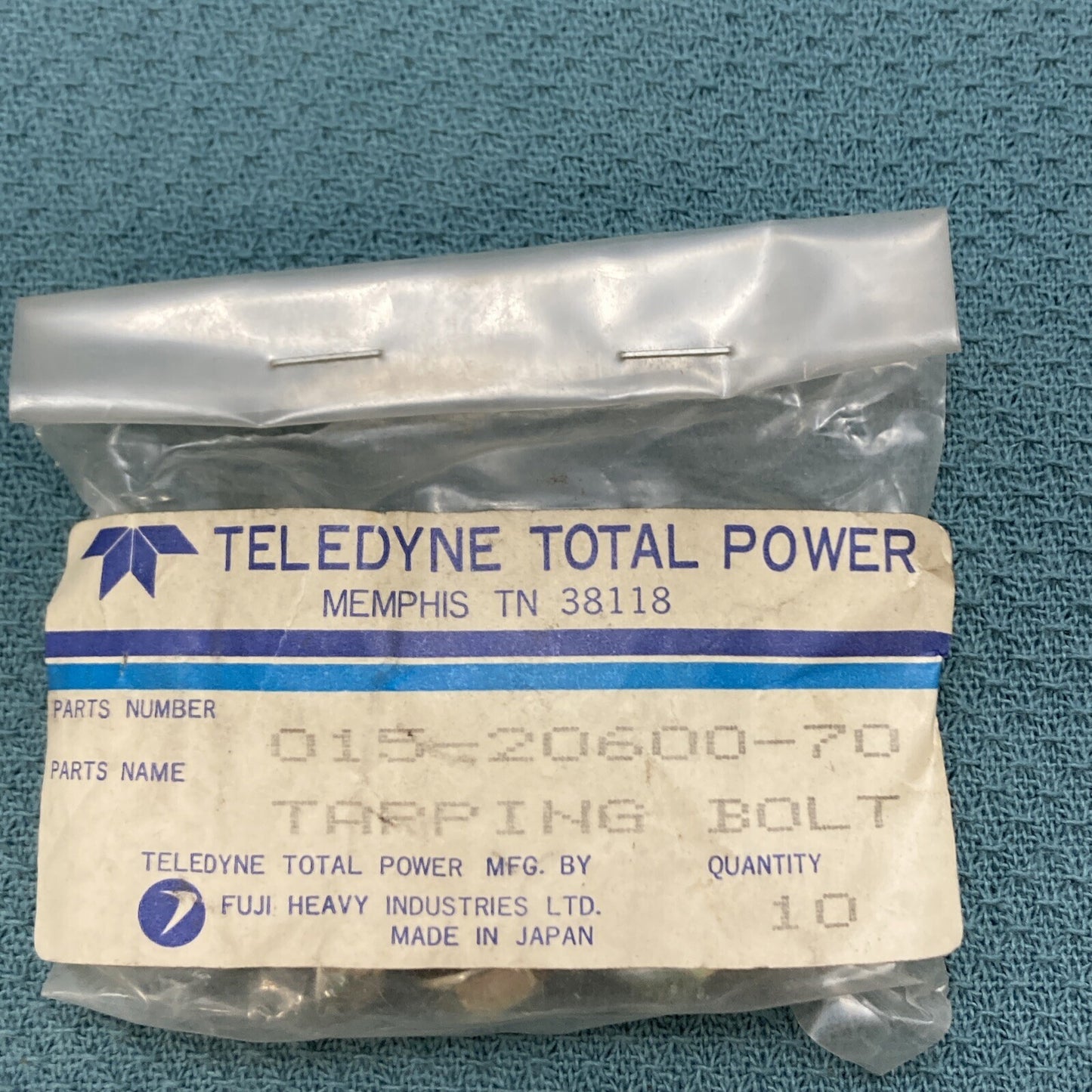 QTY 10 TELEDYNE TOTAL POWER 015-20600-70 TAPPING BOLT