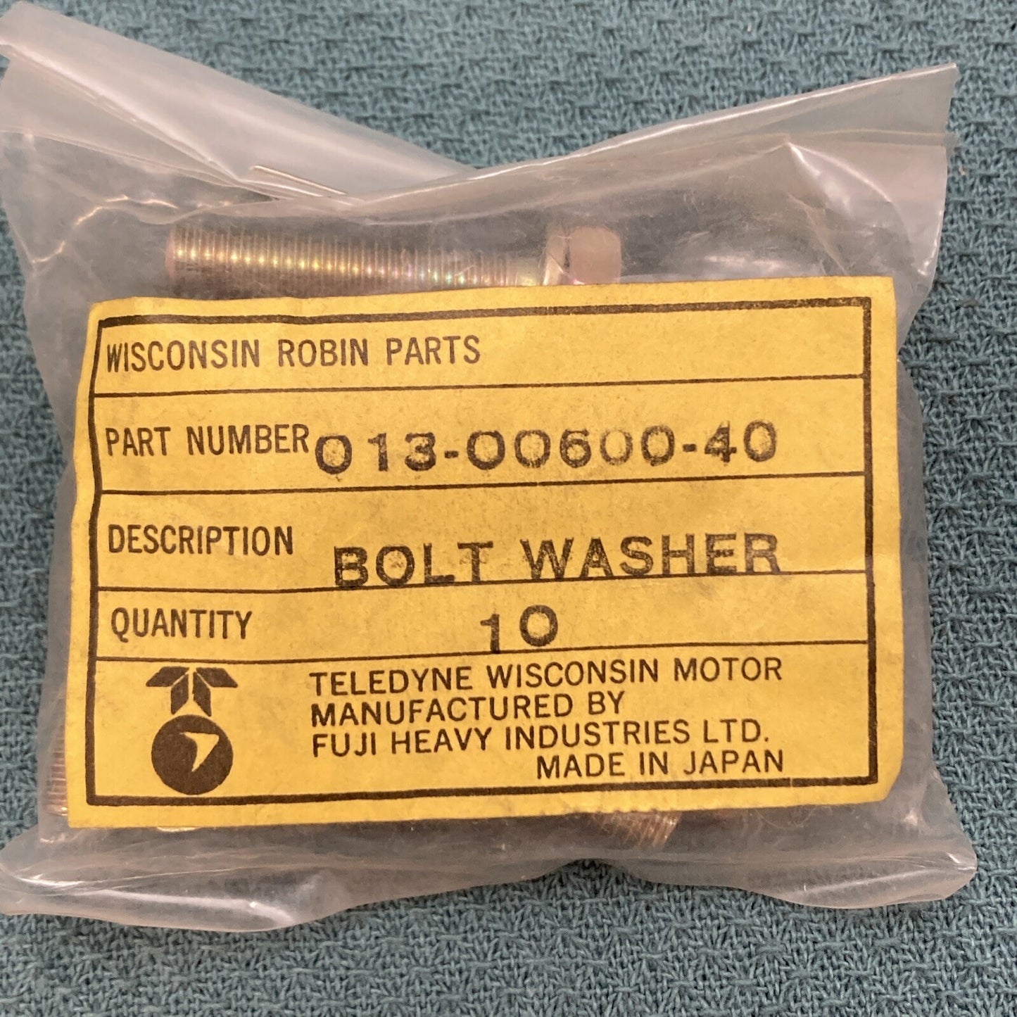 QTY 10 NEW REPLACES SUBARU ROBIN 013-00600-40 BOLT & WASHER ASSEMBLY