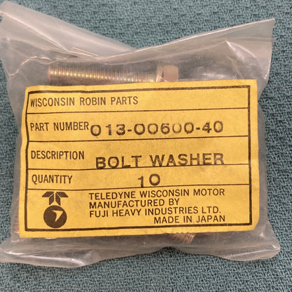 QTY 10 NEW REPLACES SUBARU ROBIN 013-00600-40 BOLT & WASHER ASSEMBLY