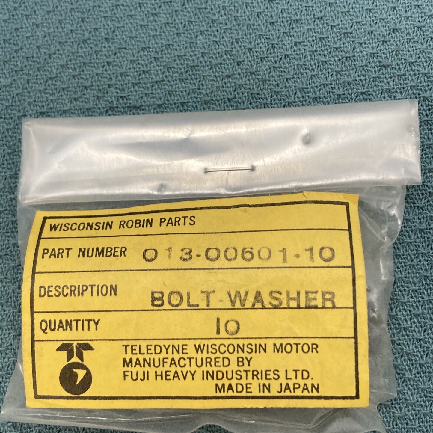 QTY 10 NEW GENUINE WISCONSIN ROBIN 013-00601-10 BOLT & WASHER ASSEMBLY