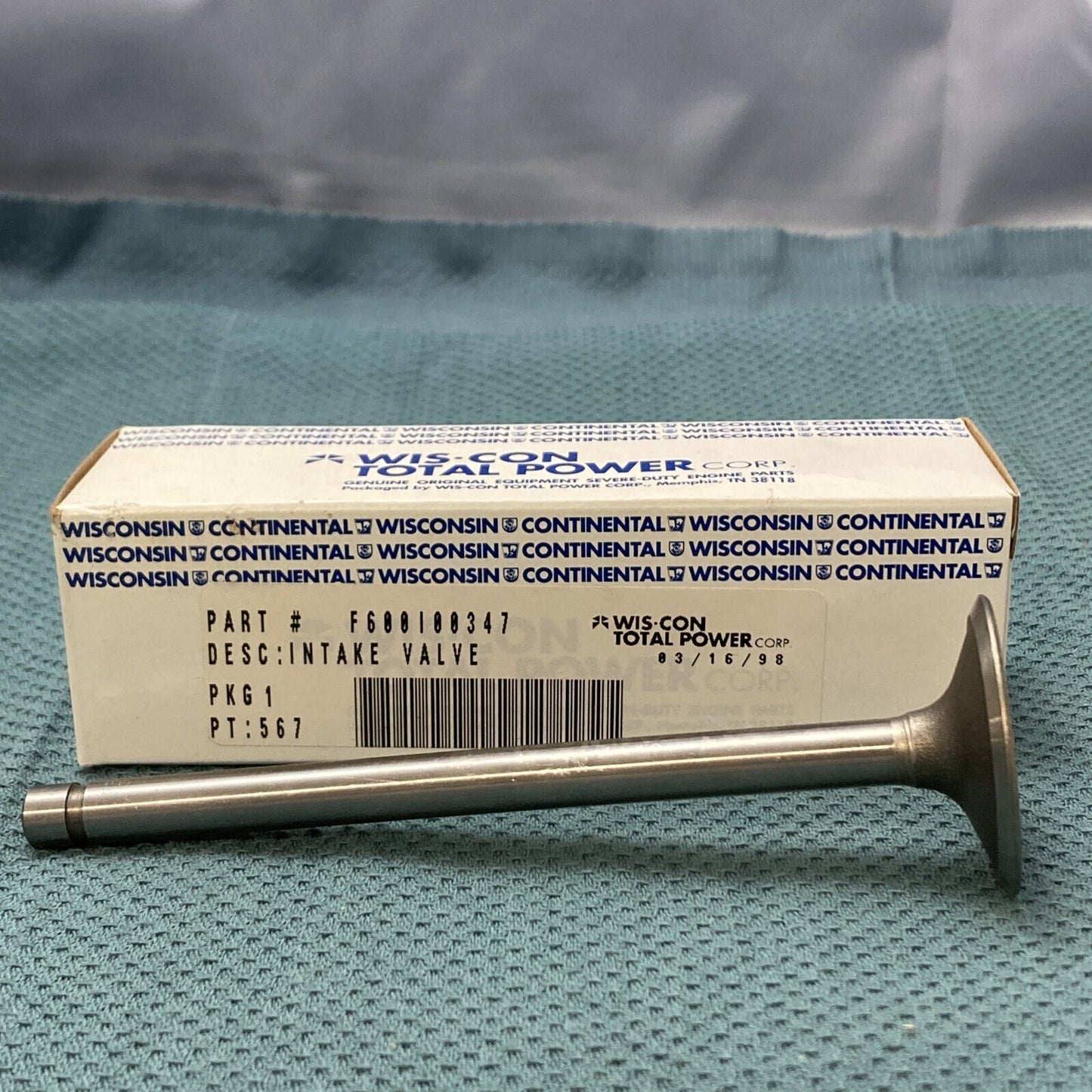 NEW GENUINE WIS-CON TOTAL POWER F600I00347 INTAKE VALVE
