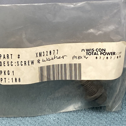 NEW GENUINE WIS-CON TOTAL POWER XM32077 SCREW & WASHER M8X16