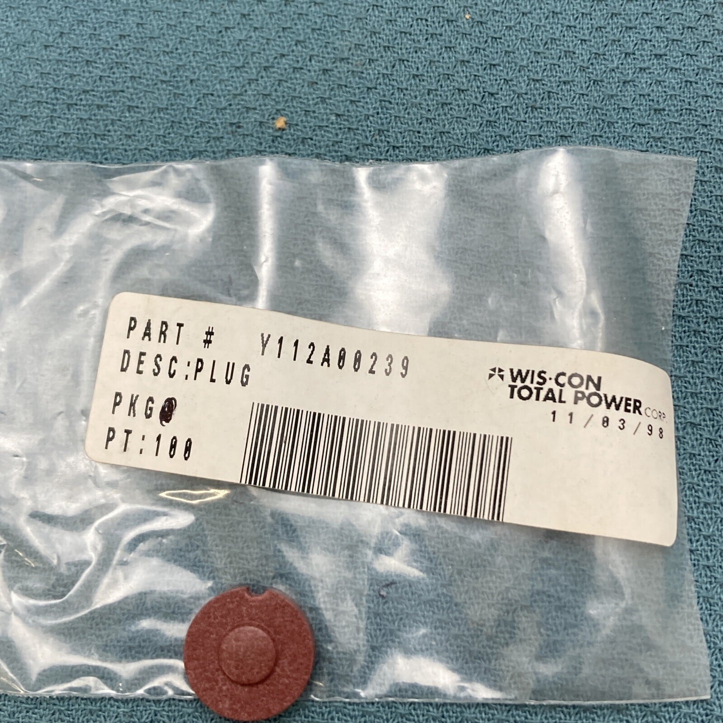 NEW GENUINE WIS-CON TOTAL POWER Y112A00239 PLUG