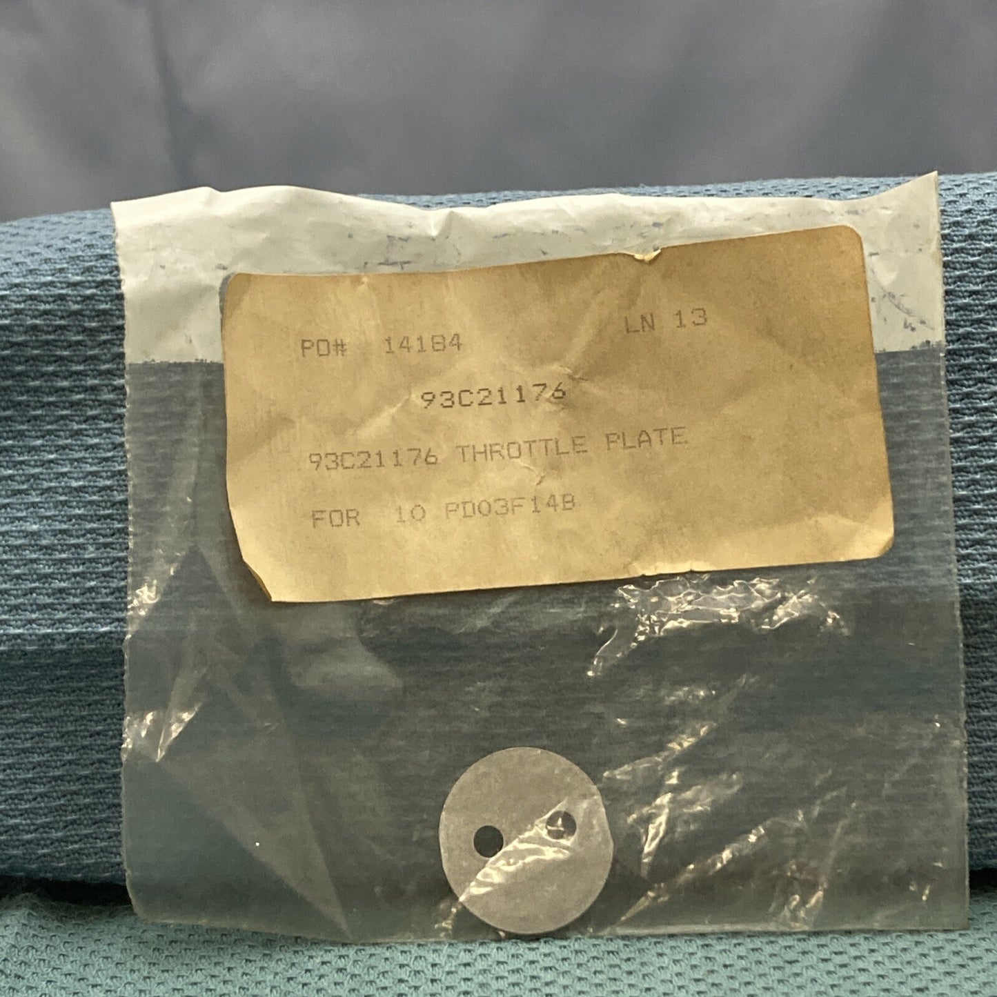 NEW REPLACES WISCONSIN 93C21-176 THROTTLE PLATE