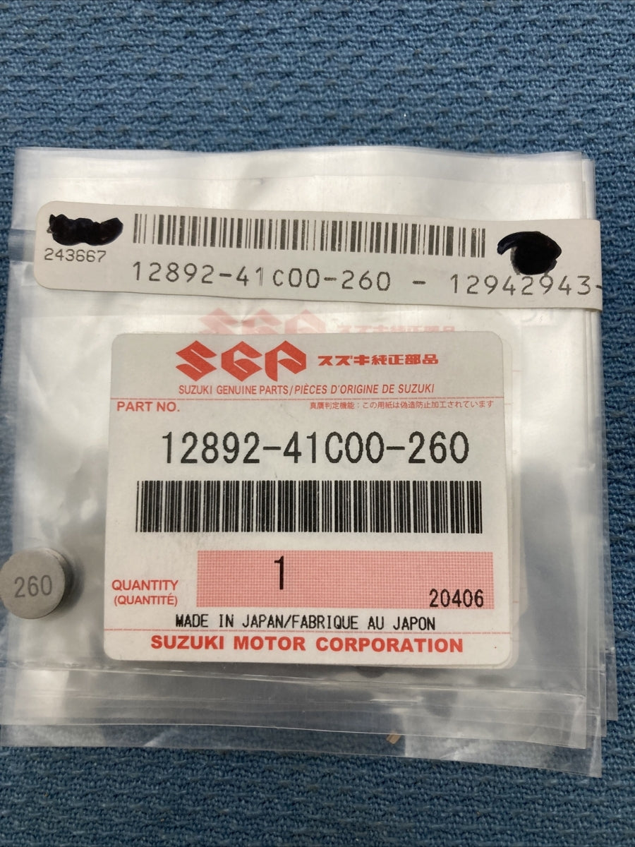 NEW GENIUNE SUZUKI 12892-41C00-260 Shim, Tappet (T:2.60)