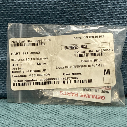 NEW REPLACES KAWASAKI 92154-0963 BOLT, SOCKET, 6X8