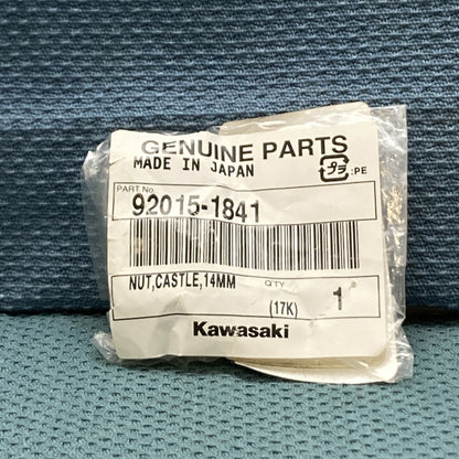 NEW GENIUNE KAWASAKI 92015-1841 NUT, CASTLE, 14MM