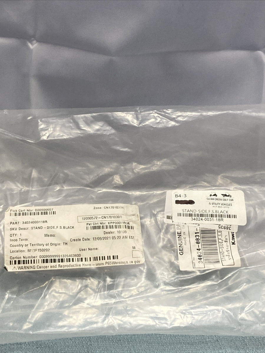 NEW GENUINE KAWASAKI 34024-0031-18R STAND-SIDE, F.S. BLACK