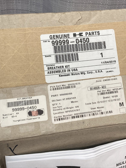 NEW GENUINE KAWASAKI 99999-0450 BREATHER KIT