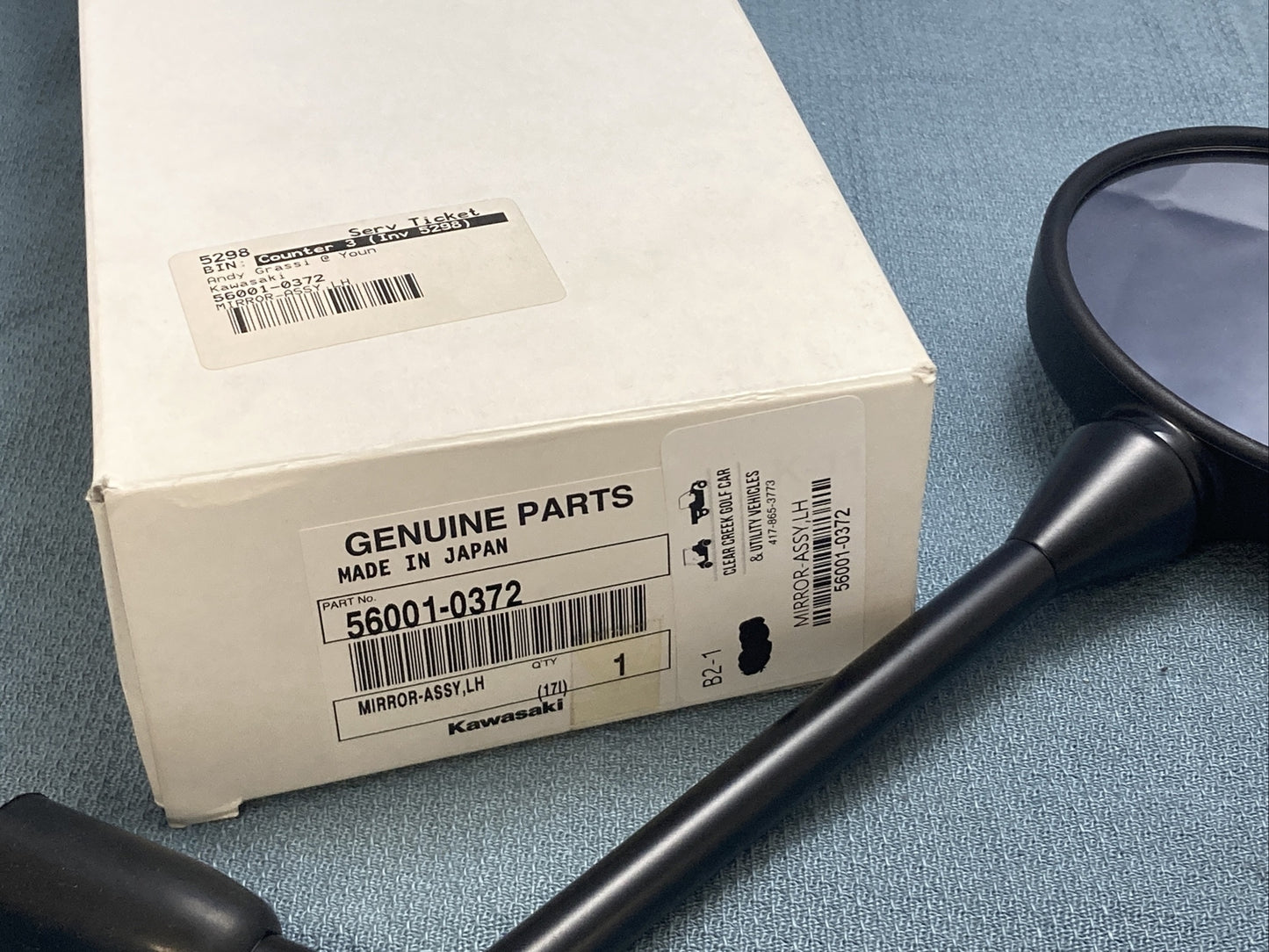 NEW GENUINE KAWASAKI 56001-0372 MIRROR ASSEMBLY, LH