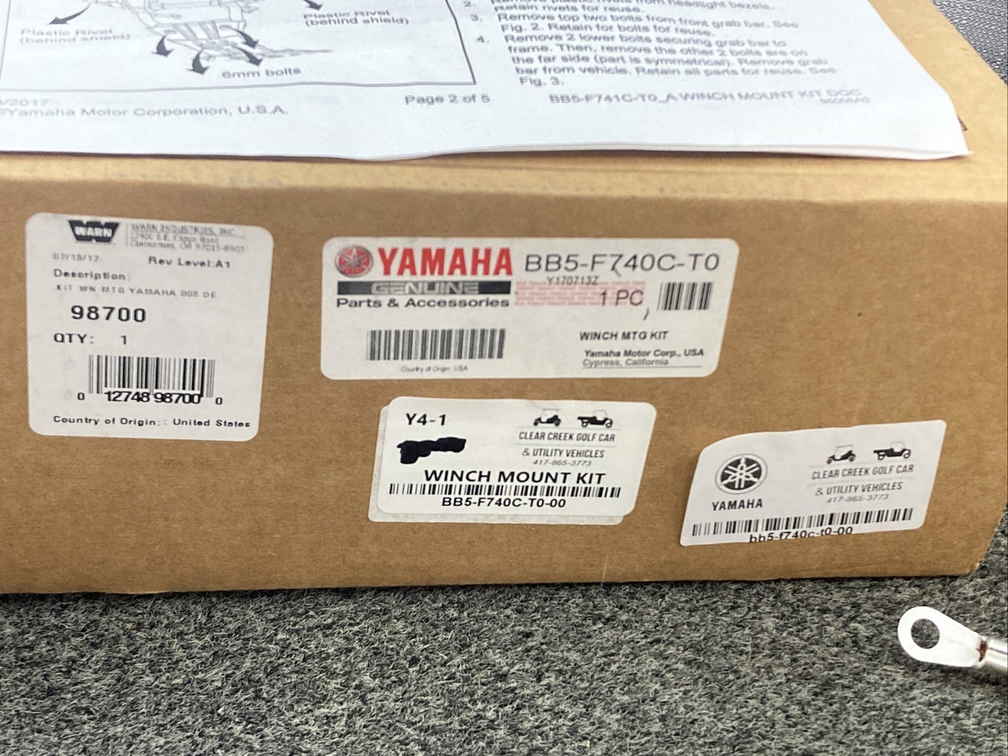 NEW GENUINE YAMAHA BB5-F740C-T0 WINCH MOUNT KIT
