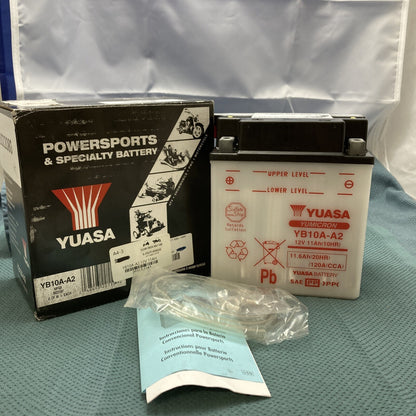 NEW GENIUNE YUASA YB10A-A2 HIGH PERFORMANCE CONVENTIONAL BATTERY W/O ACID