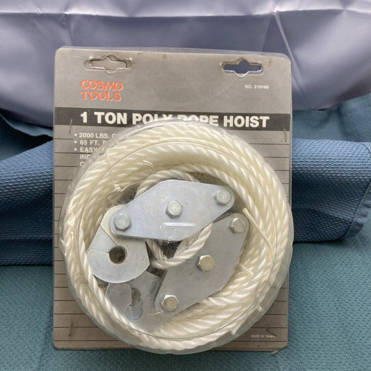 NEW COSMO TOOLS 210160 1 TON POLY ROPE HOIST