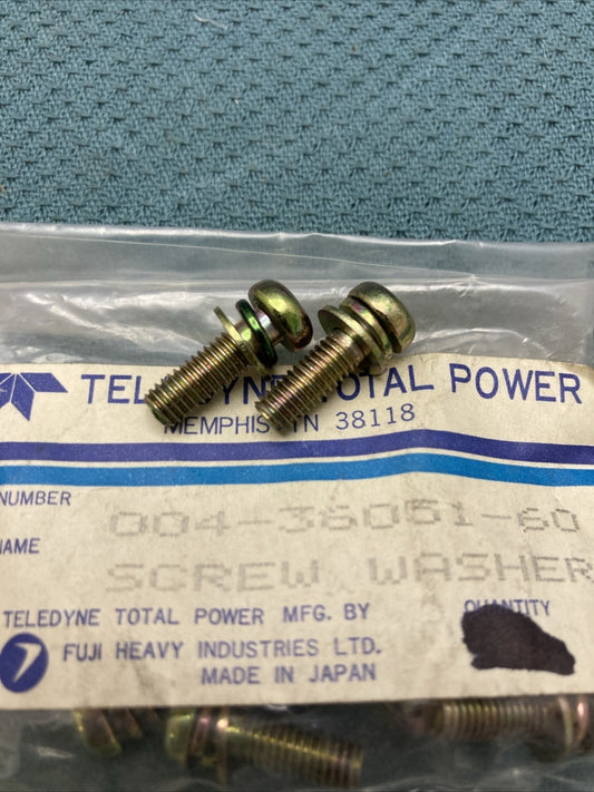 QTY 2 NEW GENUINE WISCONSIN TELEDYNE SUBARU ROBIN 004-36051-60 Screw & Washer