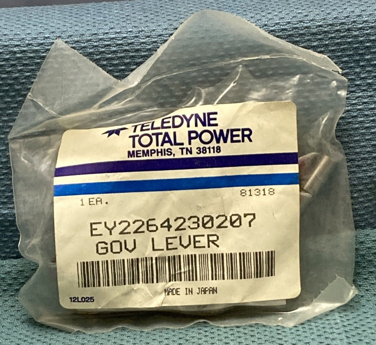 NEW GENUINE TELEDYNE TOTAL POWER 226-42302-07 GOVERNOR LEVER & SHAFT SET