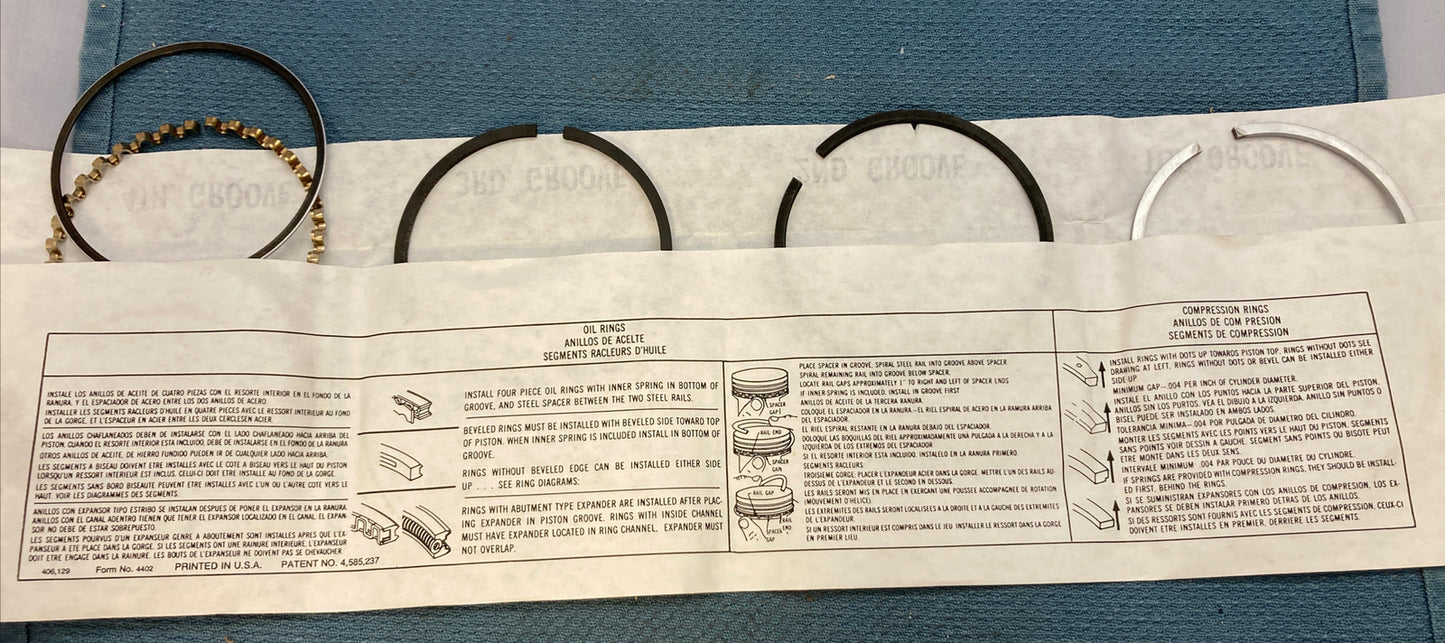 NEW GENUINE WISCONSIN CONTINENTAL DR6ES10 RING PISTON SET ASSY