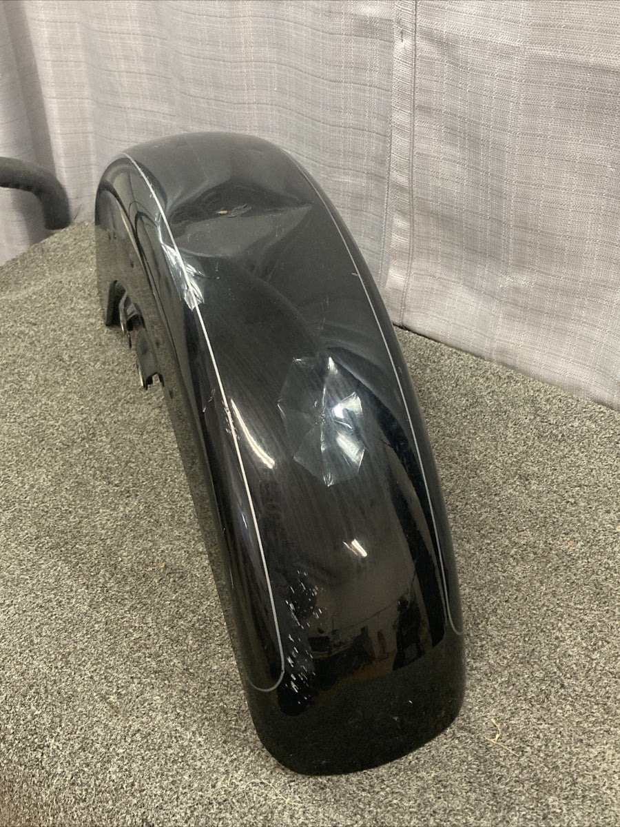 HARLEY DAVIDSON FRONT FENDER, BLACK WITH PIN STRIPE