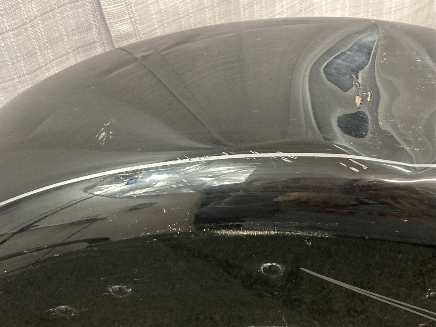 HARLEY DAVIDSON FRONT FENDER, BLACK WITH PIN STRIPE