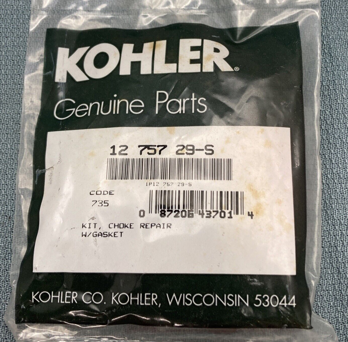 NEW GENUINE KOHLER 12 757 29-S KIT, CHOKE REPAIR W/GASKET