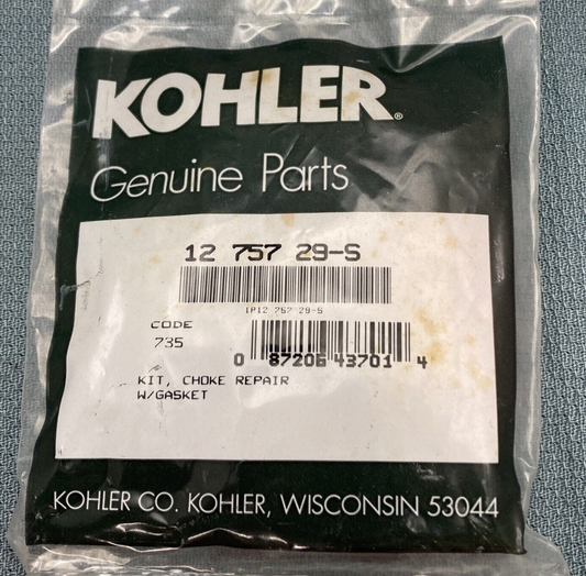NEW GENUINE KOHLER 12 757 29-S KIT, CHOKE REPAIR W/GASKET