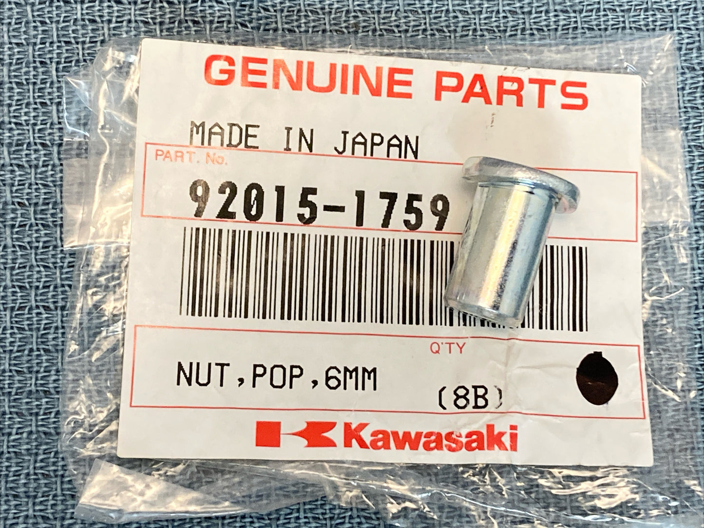 NEW GENUINE KAWASAKI 92015-1759 FRAME Nut Pop 6MM