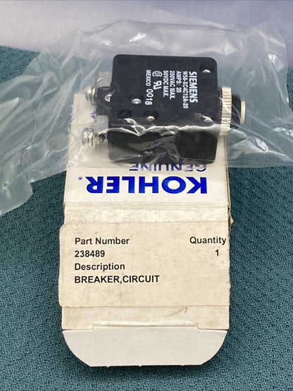 NEW GENUINE KOHLER 238489 BREAKER, CIRCUIT GENERATOR