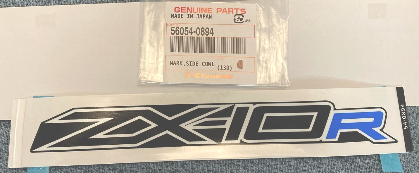NEW GENUINE KAWASAKI 56054-0894 DECAL Mark, Side Cowl., Upp, Zx - 10R
