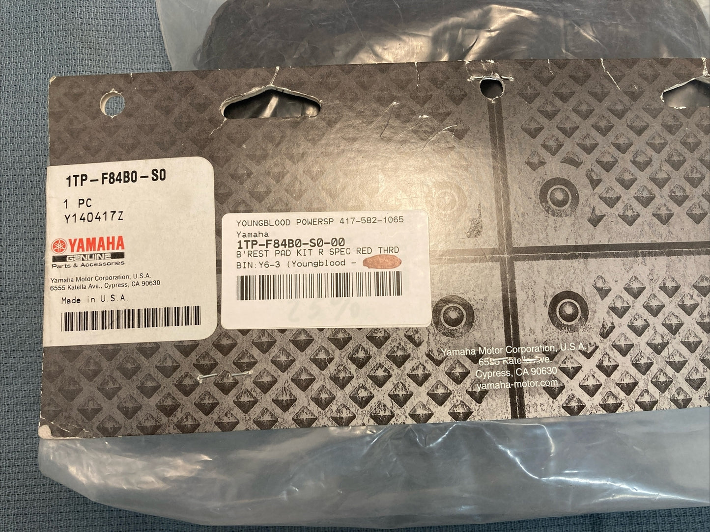 NEW GENUINE YAMAHA 1TP-F84B0-S0 BACKREST Pad Kit R Spec