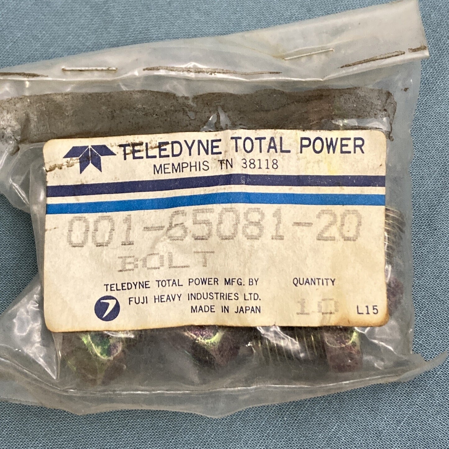 QTY 10 NEW GENUINE TELEDYNE TOTAL POWER 001-65081-20 BOLT