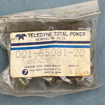 QTY 10 NEW GENUINE TELEDYNE TOTAL POWER 001-65081-20 BOLT