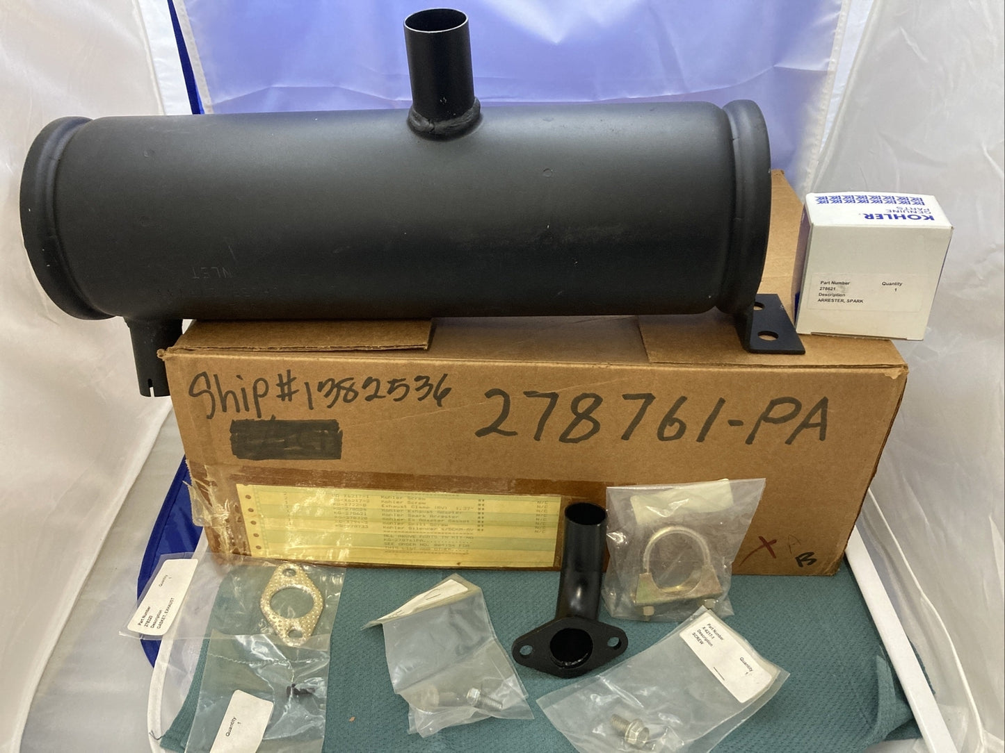 NEW GENUINE KOHLER 27 87 61-PA KIT, EXHAUST MUFFLER