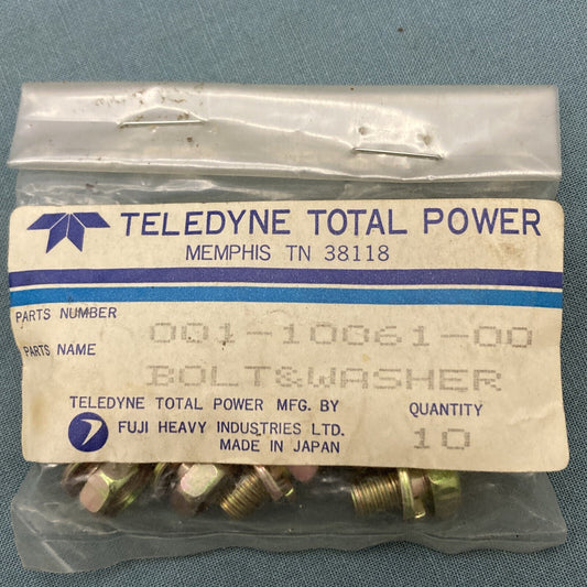 QTY 10 NEW GENUINE TELEDYNE TOTAL POWER 001-10061-00 BOLT & WASHER ASSEMBLY