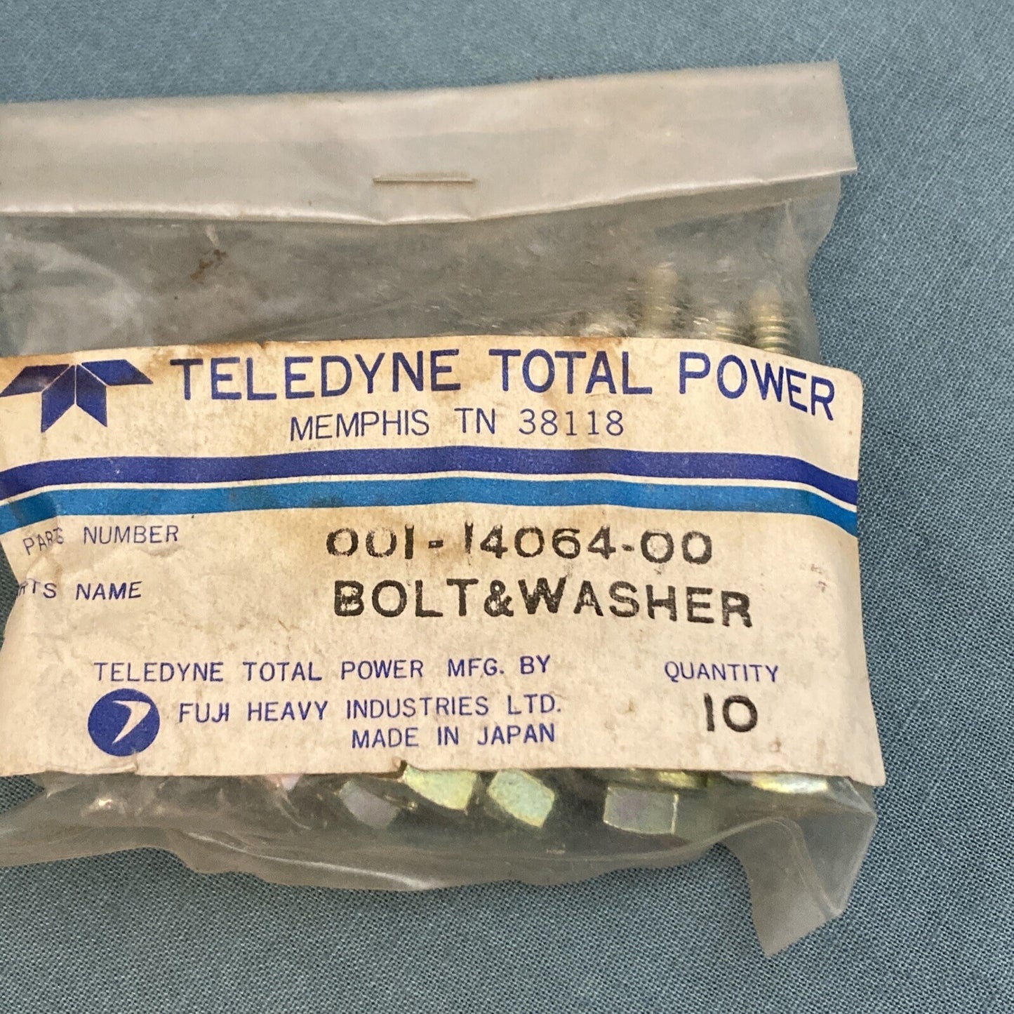 QTY 10 NEW GENUINE TELEDYNE TOTAL POWER 001-14064-00 BOLT & WASHER