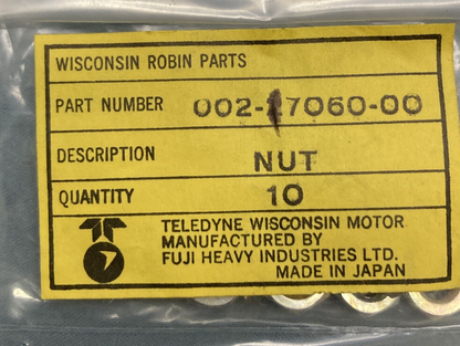 QTY 10 NEW GENUINE WISCONSIN SUBARU ROBIN 002-17060-00 NUT