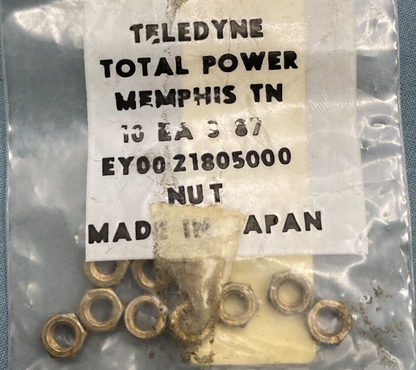 QTY 10 NEW GENUINE TELEDYNE TOTAL POWER EY0021805000 NUT 002-18050-00