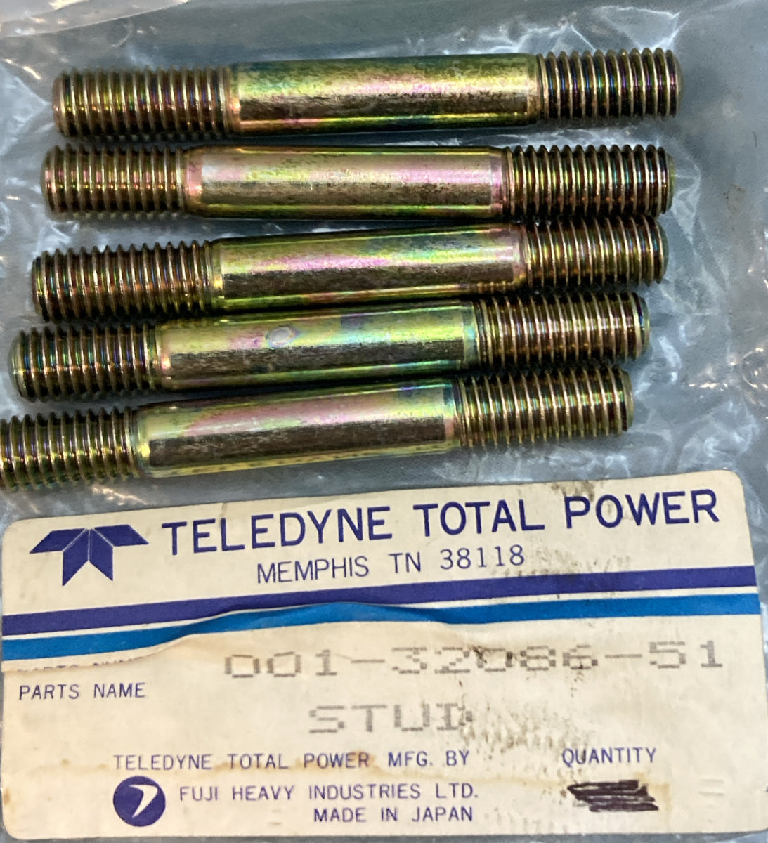 QTY 5 NEW GENUINE TELEDYNE TOTAL POWER 001-32086-51 STUD